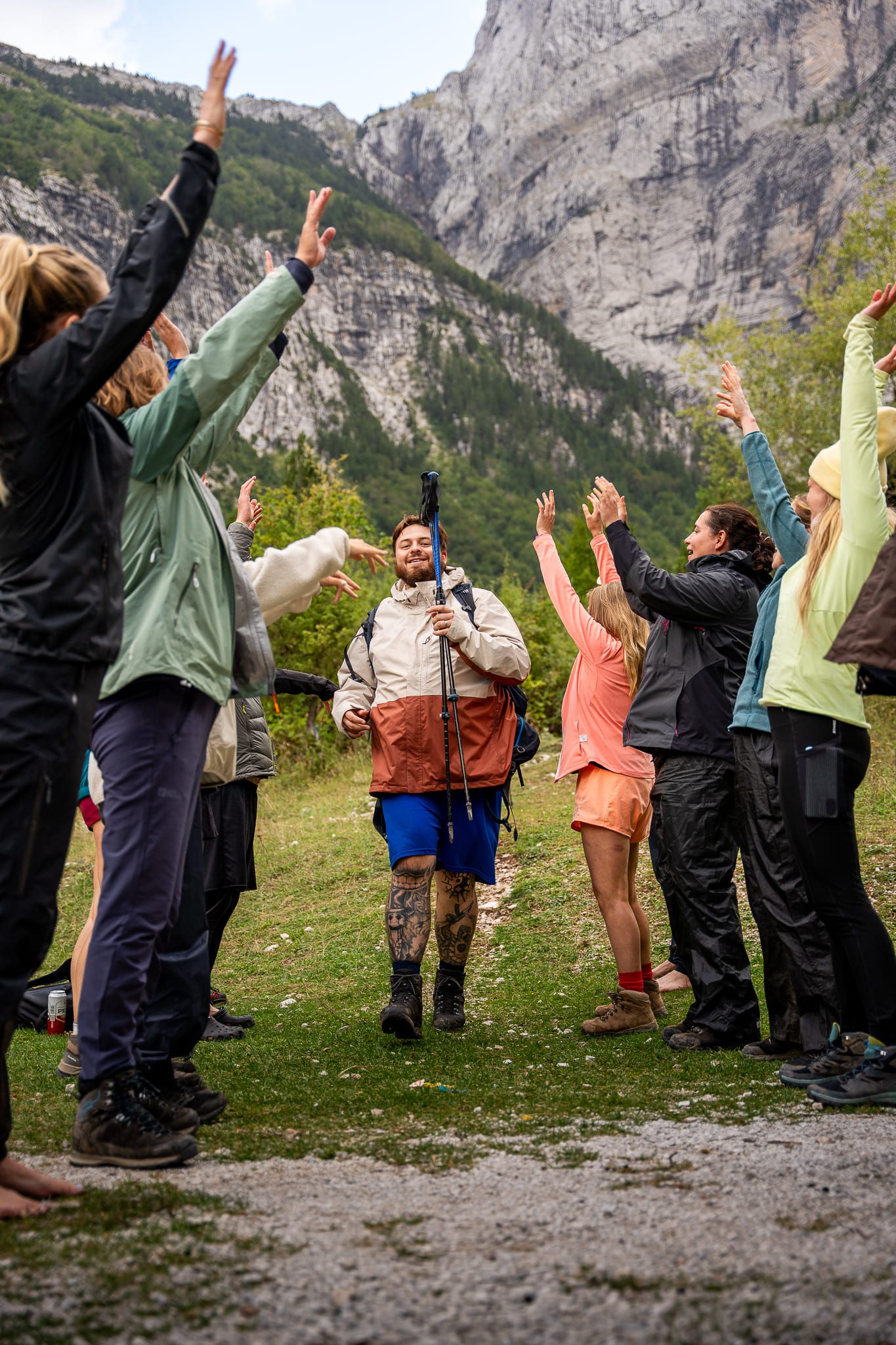 Groupe de randonneurs du Trek dans les Balkans